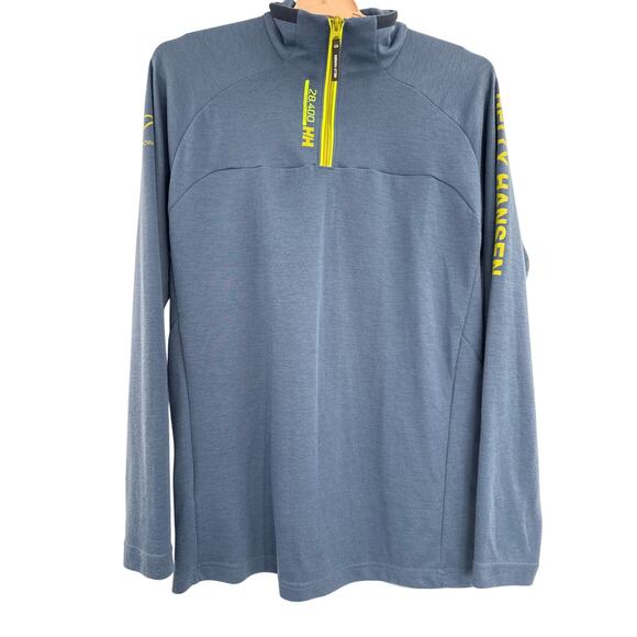HELLY HANSEN 1/4 zip sweater sweatshirt light weight blue size L - Picture 1 of 10